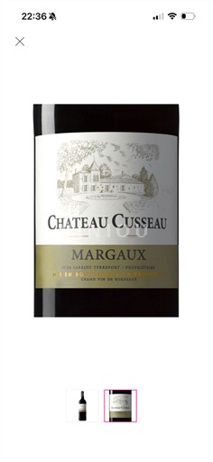 Bordeaux Margaux Château Cusseau 2022