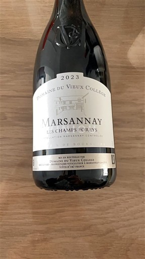 Bourgogne Marsannay Domaine Vieux Collège Les Champs Foreys 2023