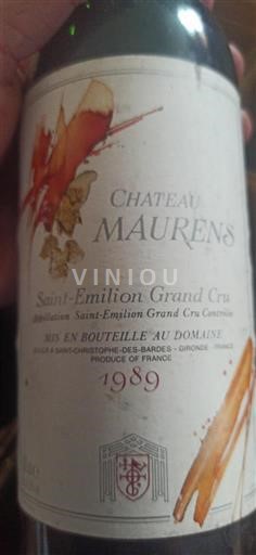 Bordeaux Saint-Émilion Grand Cru Grand Cru Château Maurens 1989