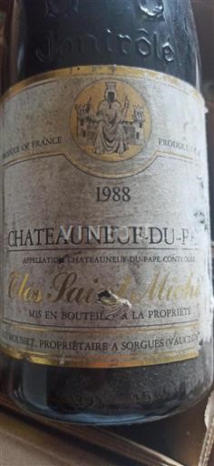 Vale do Ródano Châteauneuf-du-Pape Clos Saint Michel 1988