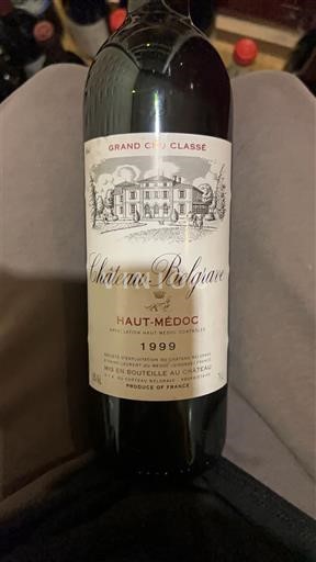 Bordéus Haut-Médoc Grand Cru Château Belgrave 1999