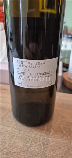 Valais Petite Arvine Cave Le Tambourin Tonique 2024