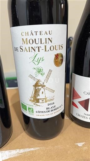 Bordeaux Blaye Côtes de Bordeaux Château Moulin de Saint-Louis Lys 2018