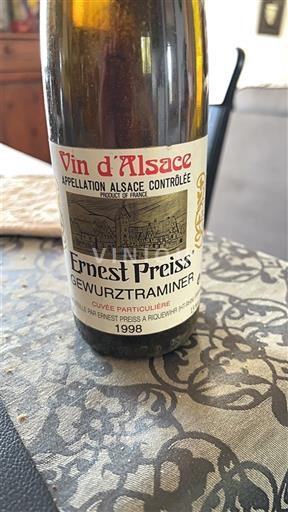 Alsace Gewurztraminer Ernest Preiss Particulière 1998