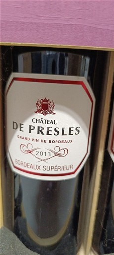Bordéus Bordeaux Superior Château Presles 2013
