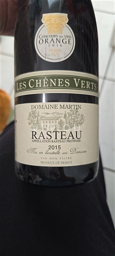 Thung lũng Rhône Rasteau Domaine Martin Les Chênes Verts 2015