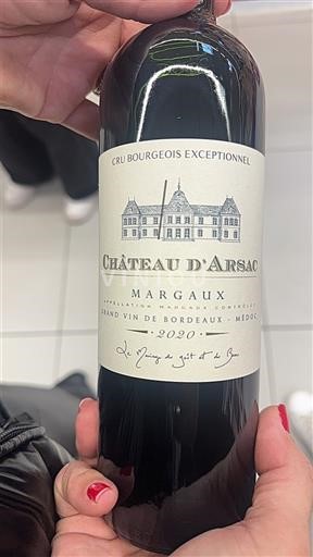 Bordeaux Margaux Cru Bourgeois Exceptionnel Château Arsac 2020