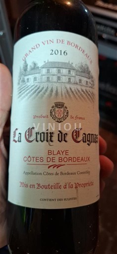 Bordeaux Blaye-côtes-de-bordeaux La Croix de Cagnas 2016