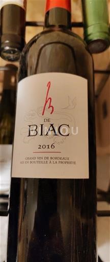 Bordeaux Cadillac-côtes-de-bordeaux Château Biac 2016