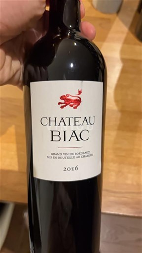 Bordeaux Cadillac-côtes-de-bordeaux Château Biac 2016