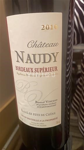 Bordeaux Bordeaux Supérieur Château Naudy 2010