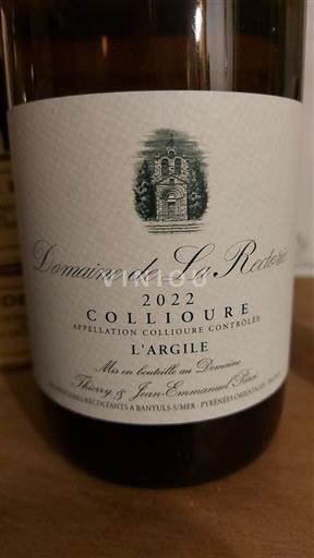 Roussillon Collioure Domaine La Rectorie L'argile 2022