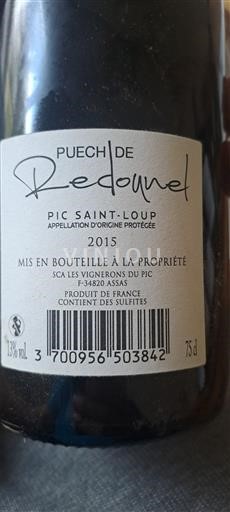 Languedoque Pic-saint-loup Puech de Redoulet 2015