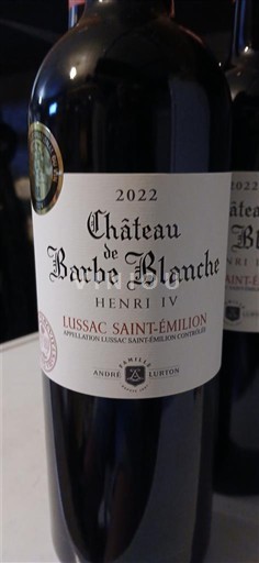 Bordeaux Lussac-saint-émilion Château Barbe Blanche Henri IV 2022
