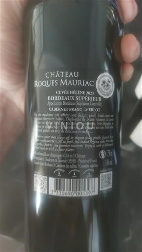 Bordeaux Bordeaux Supérieur Château Roques Mauriac Hélène 2023