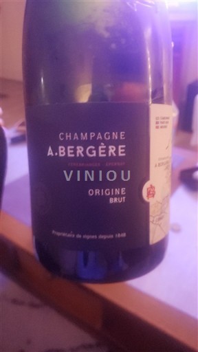 Champaña Champán A. Bergère Origine Brut Sin añada