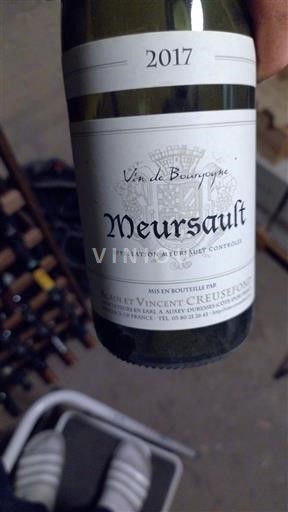 Borgogna Meursault Alain et Vincent Creusefond 2017