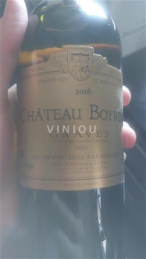 Bordeaux Graves Château Boyrein 2016