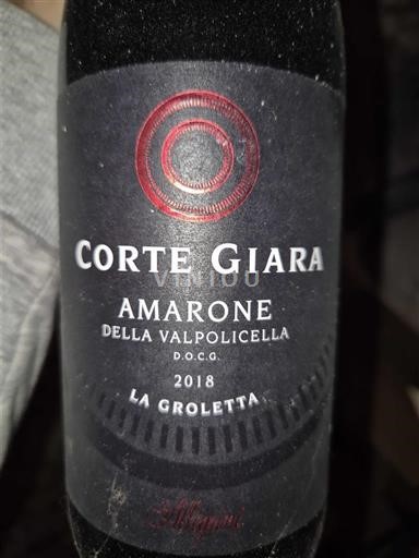 Vénétie Amarone della Valpolicella Corte Giara La Groletta 2018