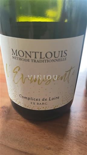 Vallée de la Loire Montlouis-sur-loire Complices de Loire L'Évanescente Non Millésimé