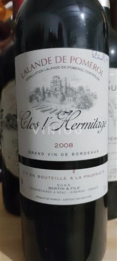 Bordeaux Lalande-de-Pomerol Clos l'Hermitage 2008
