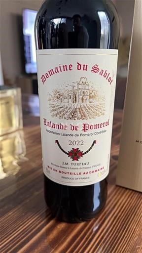 Bordeaux Lalande-de-pomerol Domaine Sablon 2022