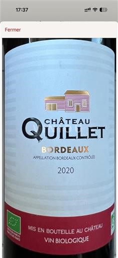 Bordeaux Château Quillet 2020