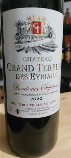 Bordéus Bordeaux Superior Château Grand Terpier des Eyriaux 2020