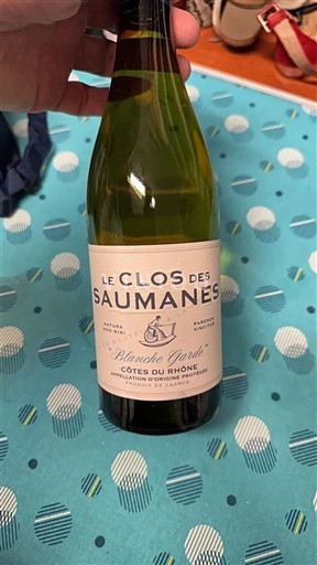 Vin Blanc sec Blanche Garde Le Clos des Saumanes 2023 France Vallée du Rhône Côtes-du-rhône AOC bio