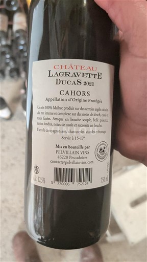 Tây Nam Cahors Château Lagravette Ducas 2021