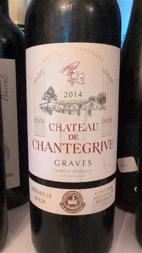 Bordeaux Graves Château Chantegrive 2014
