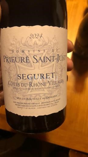Valle del Rodano Côtes-du-rhône-villages Domaine Prieuré Saint-Just Séguret 2024