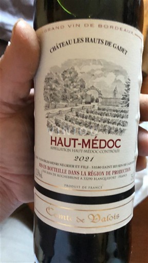 Bordeaux Haut-Médoc Château Les Hauts de Gadet Comte de Valois 2021