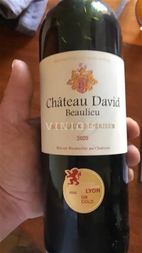 Bordeaux Bordeaux Supérieur Château David Beaulieu 2020