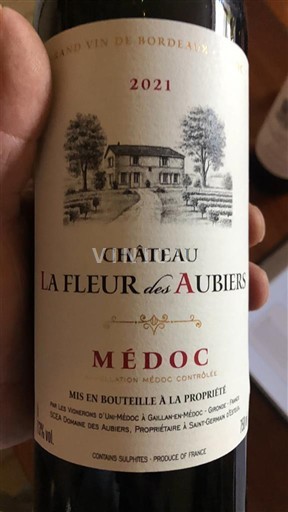 Bordeaux Médoc Château La Fleur des Aubiers 2021