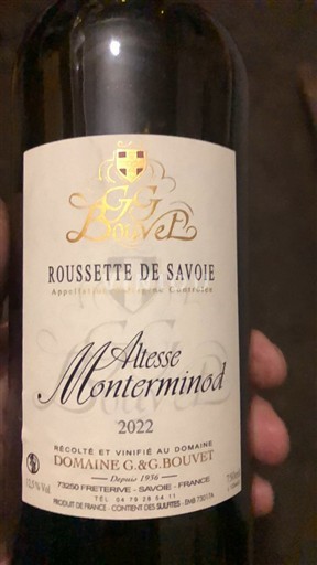 Savoie and Bugey Roussette of Savoie Domaine G. & G. Bouvet Altesse Monterminod 2022
