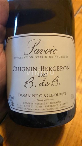 Savoie and Bugey Chignin-Bergeron Domaine G. & G. Bouvet B. de B. 2022
