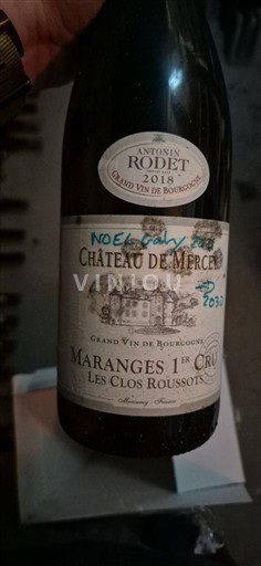Borgoña No especificado Premier Cru Château Mercey Les Clos Roussots 2018