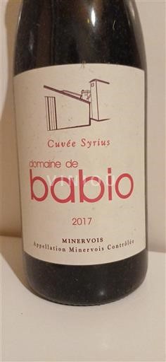 Languedoque Minervois Domaine Babio Syrius 2017