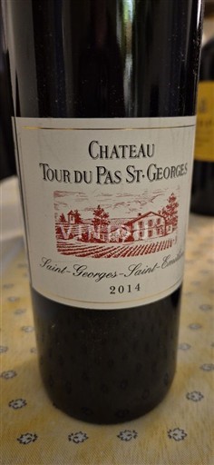 Bordeaux Saint-Georges-Saint-Émilion Château Tour du Pas St Georges 2014
