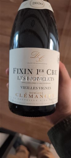 Borgonha Fixin Premier Cru Domaine Clémancey Vieilles Vignes 2020