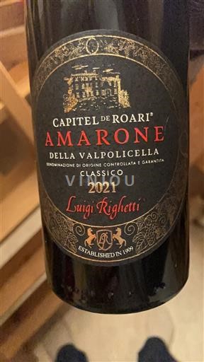 Vénétie Amarone della Valpolicella Luigi Righetti Capitel de Roari 2021