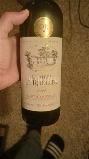 Vin Rouge sec Château Le Roudier 2014 France Bordeaux Bordeaux supérieur AOC
