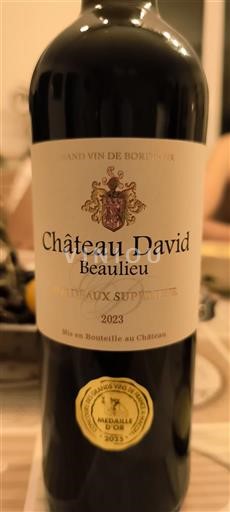 Bordeaux Bordeaux supérieur Château David Beaulieu 2023