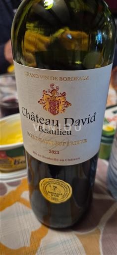 Vini Rouge sec Beaulieu Château David 2023 Francia Bordeaux Bordeaux superiore AOC