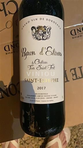Bordeaux Saint-Estèphe Château Tour Saint Fort Baron d'Estours 2017