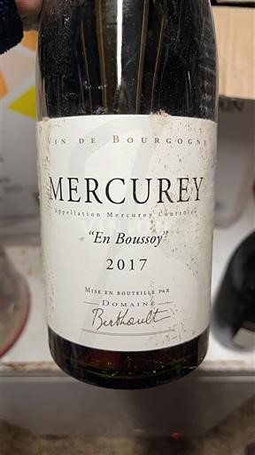 Borgoña Mercurey Domaine Berthoult En Boussoy 2017