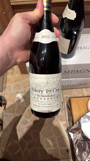 Burgundi Määrittelemätön Premier Cru Domaine Tatraux Jean et Fils Le Médenchot Monopole 2022