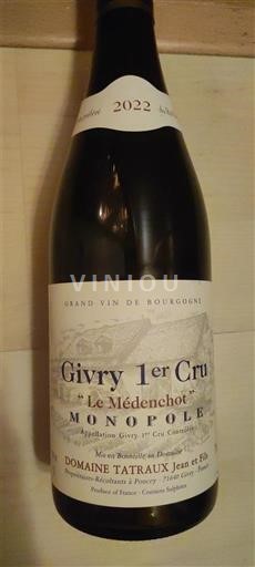 Borgogna Non specificato Premier Cru Domaine Tatraux Jean et Fils Le Médenchot Monopole 2022