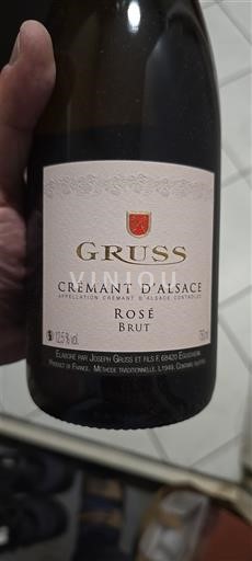Vin Effervescent Rosé brut Gruss Non millésimé France Alsace Crémant-d'alsace AOC methode_traditionnelle